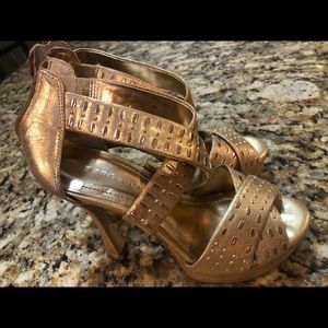 Gold heel sandals